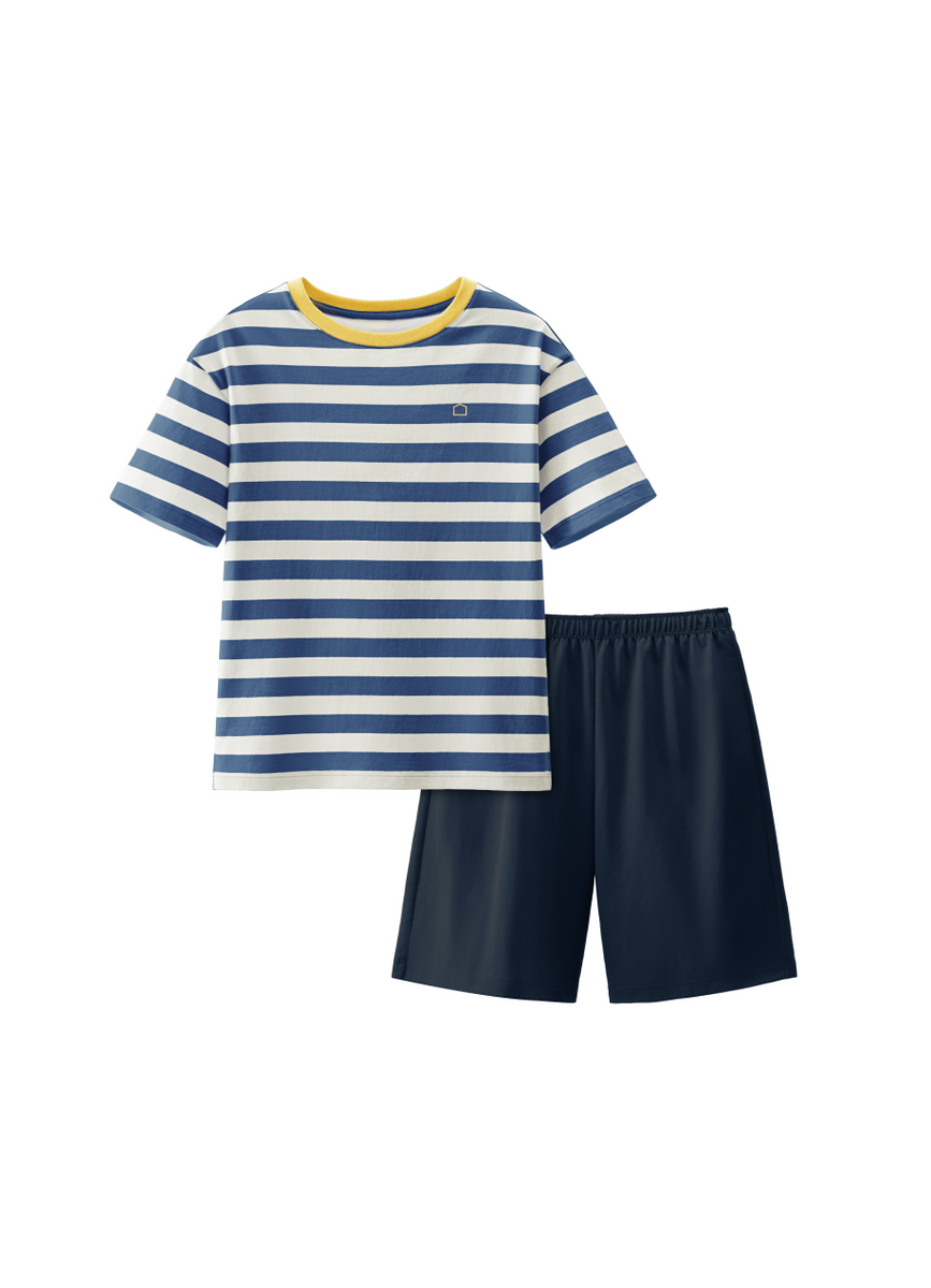 Striped Short Sleeve Pajama Set