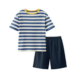 Striped Short Sleeve Pajama Set