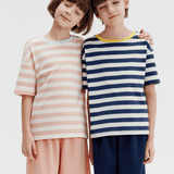 Striped Short Sleeve Pajama Set