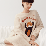 Fuzzy Knit Long Sleeve Nightgown