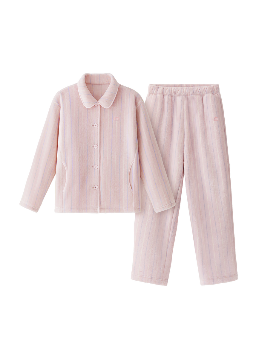 Striped Flannel Long Sleeve Pajama Set