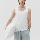 Men's White U‑Neck Soft Basic Tank Top