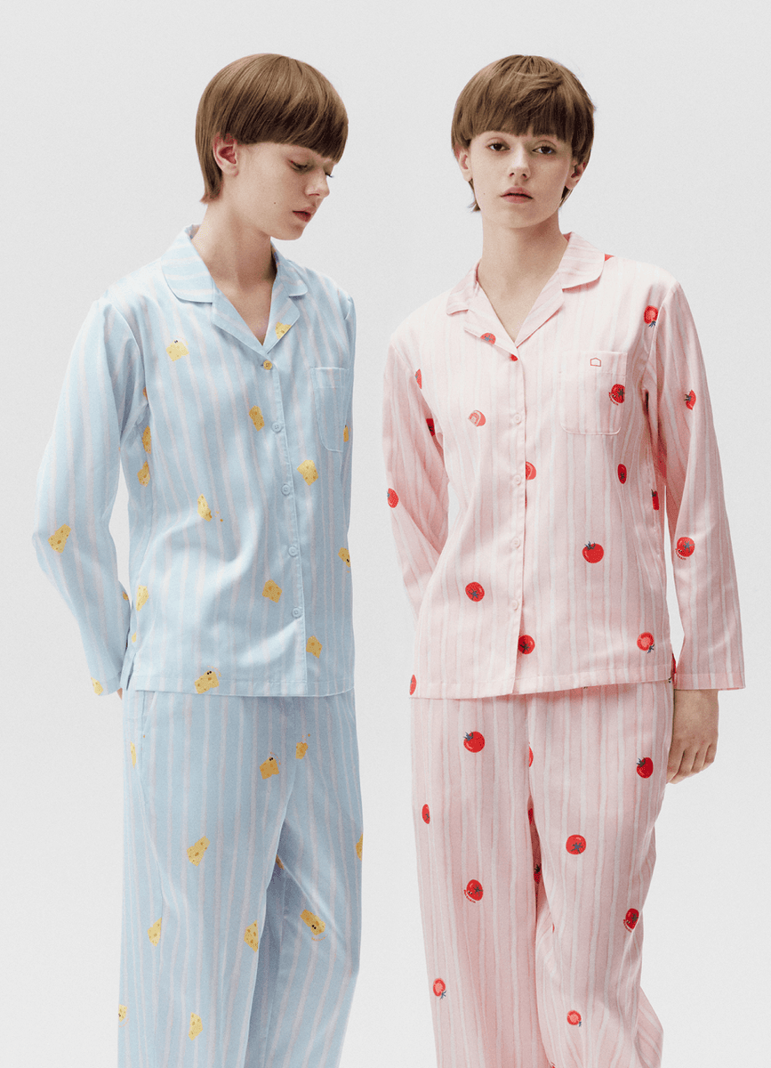 Women's Tomato Print Long Sleeve Pajama Set
