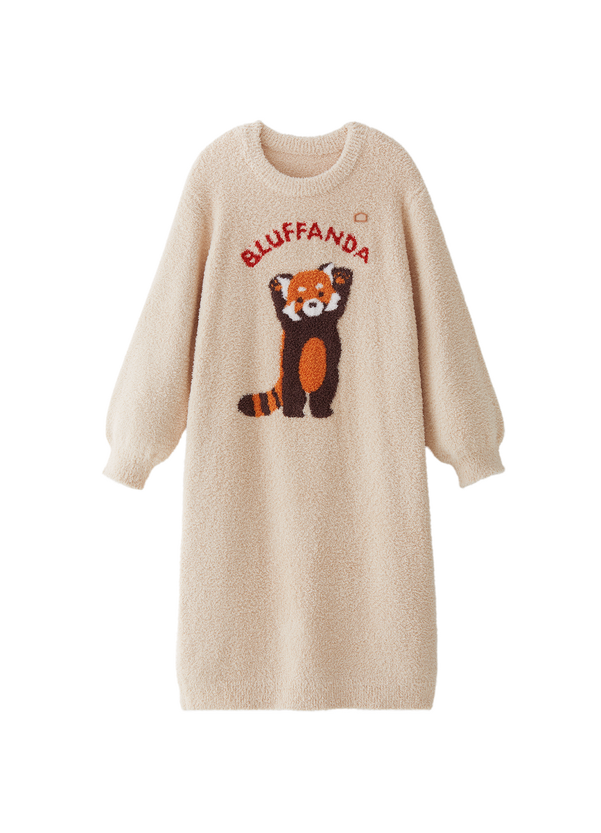 Fuzzy Knit Long Sleeve Nightgown