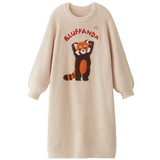 Fuzzy Knit Long Sleeve Nightgown